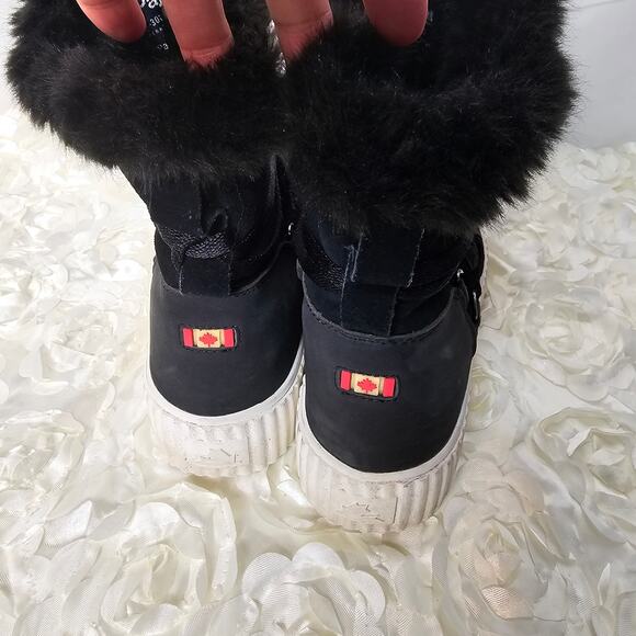 Pajar Women's Waterproof winter boots Fur Black size 8 - Picture 4 of 8
